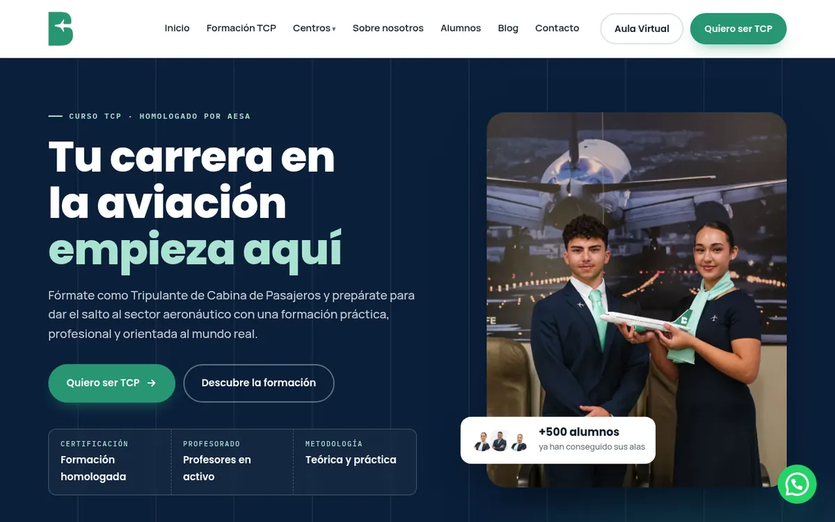 Portada de la web de Bravo Escuela TCP