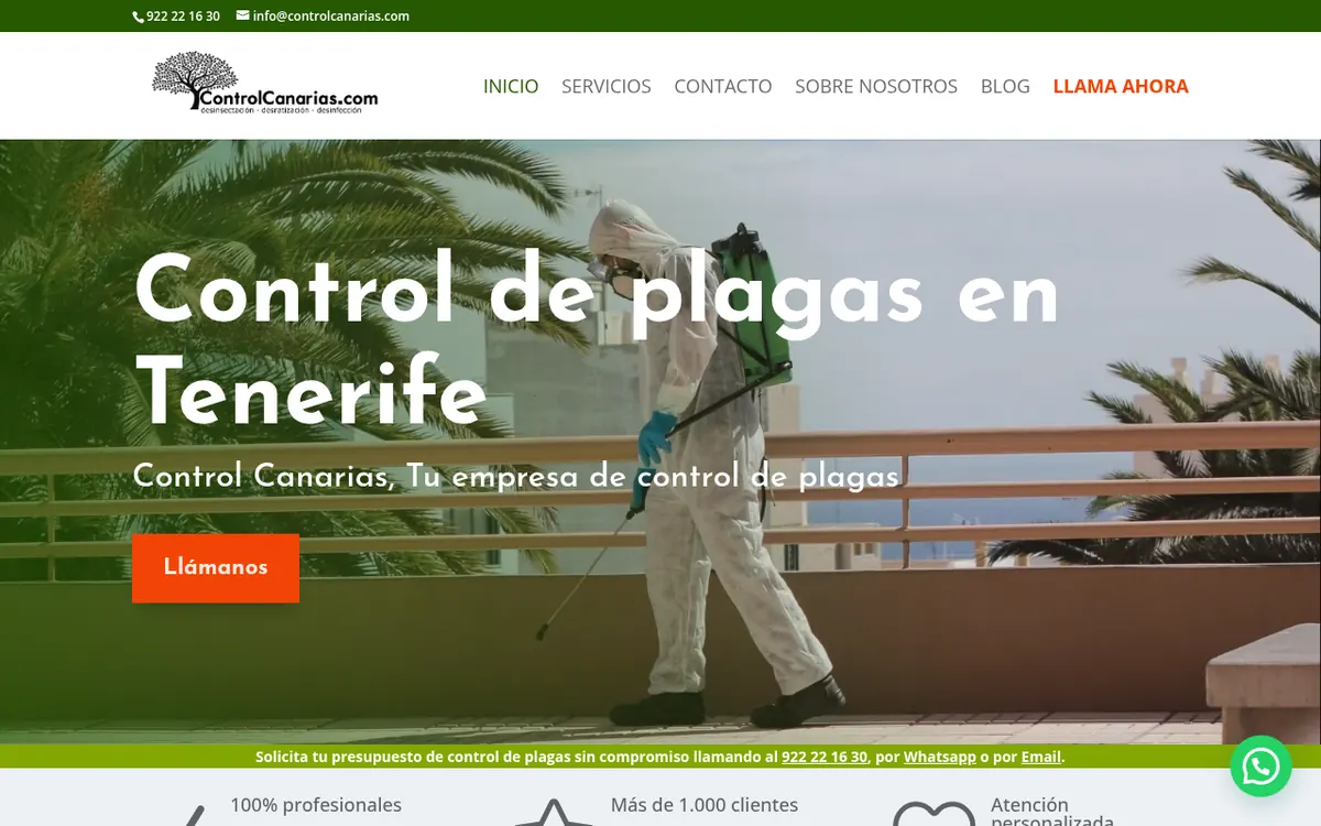Portada de la web de Control Canarias