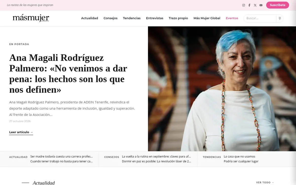 Portada de la web de Más Mujer Online