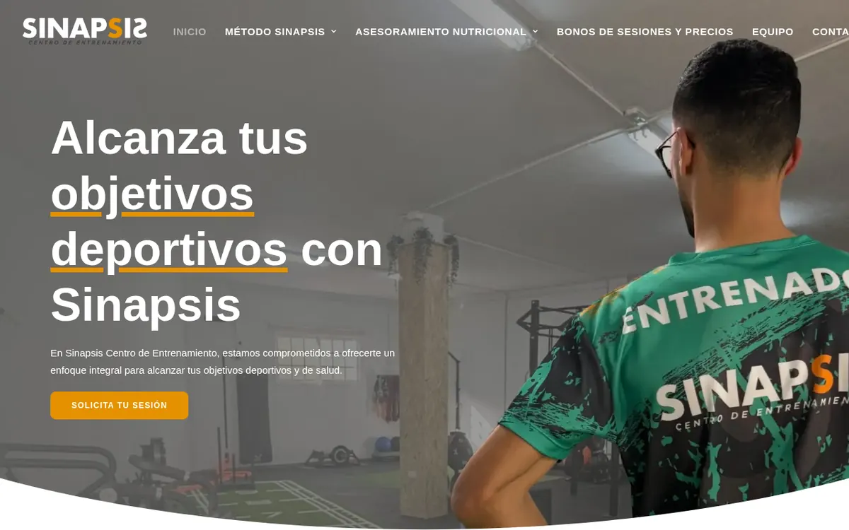 Portada de la web de Sinapsis Entrenamiento